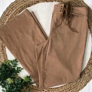 Y2K Retro Suede Tie Flares